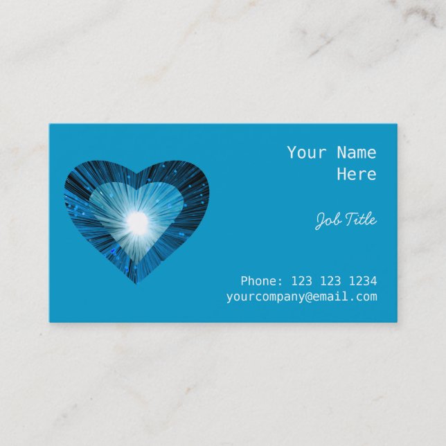 Bleu Coeur "coeur" carte de visite côté bleu (Devant)
