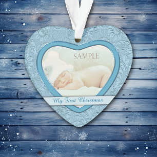 Bleu Coeur Frotl Baby Premier Noël
