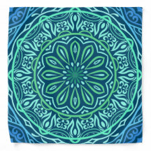 Bleu coloré Mandala Bandana