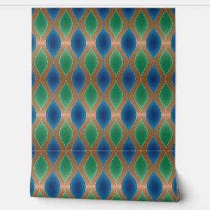 Bleu Coppery Formes Vert Petit Décor Mur Accent