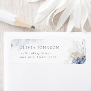 Bleu corail & coquillages plage thème Retour Adres