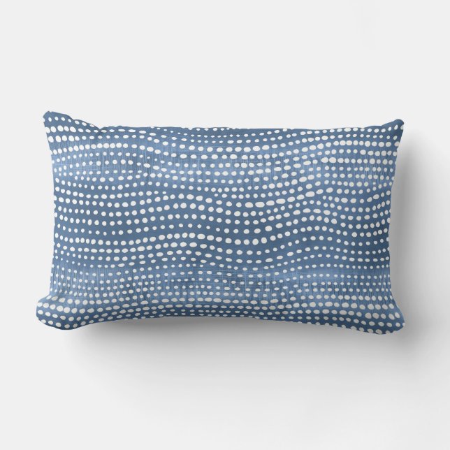 Bleu Côte Boho Lumbar Coussin (Recto)