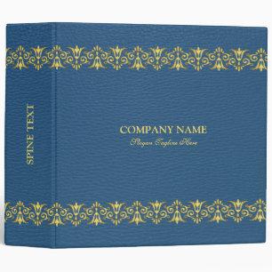 Bleu Cuir Gold bordure 3 Cercle Classeur