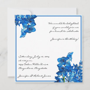 Bleu Cymbidium Boat Orchid Flower Party Invitation