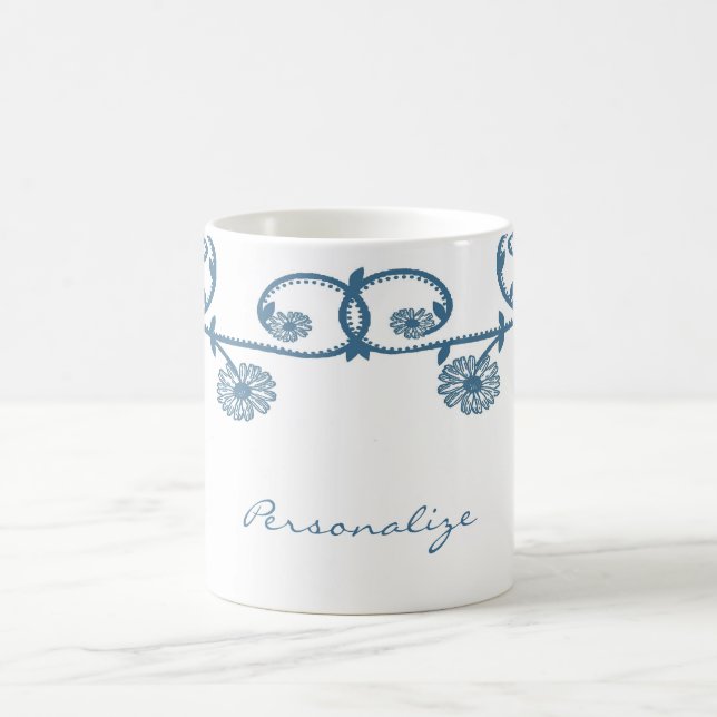 Bleu Daisy Vine café Mug (Centre)