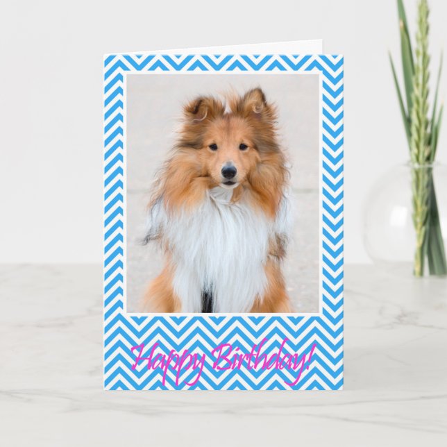 Bleu de carte de joyeux anniversaire de chien de (Devant)
