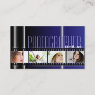 Bleu de carte de visite de photo de film de la