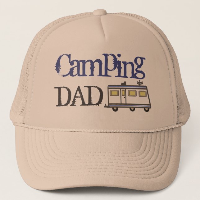 Bleu de casquette de camionneur de papa de camping (Devant)