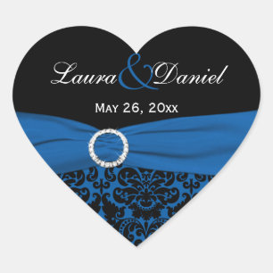 Bleu de cobalt et noir Damas Sticker de 1,5 po