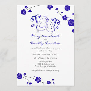 Bleu de Cobalt, Faire-part de mariage des Lovebird