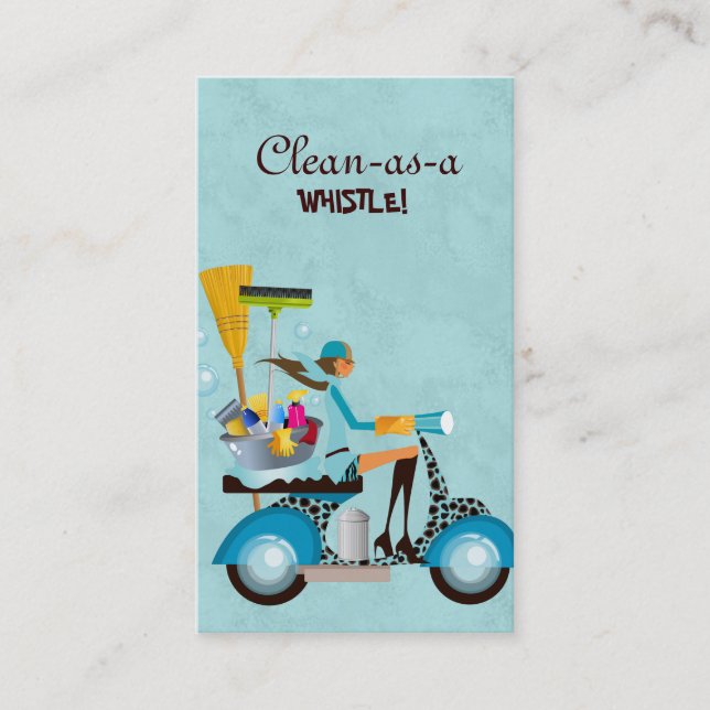 Bleu de fille de scooter de carte de visite de (Devant)