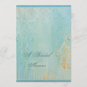 Bleu de Fleur di Lys Damask 2 - faire-part de