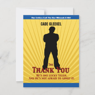 Bleu de jaune de carte de remerciements de Mitzvah