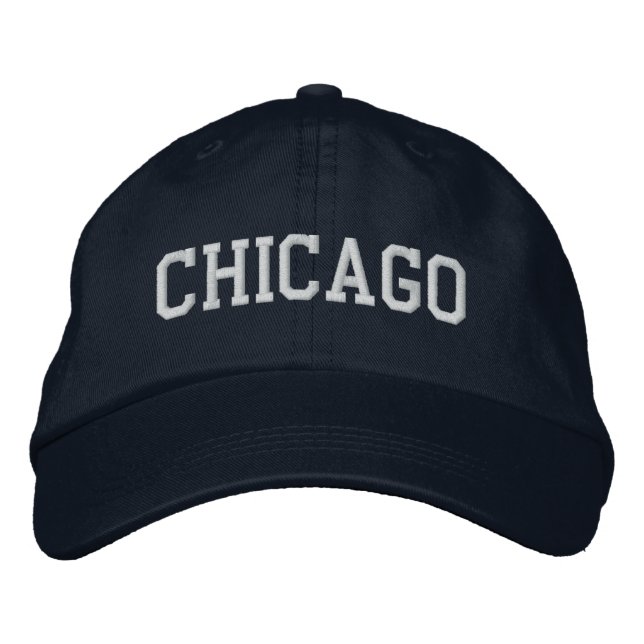 Bleu de la marine Casquette brodée de Chicago (Devant)