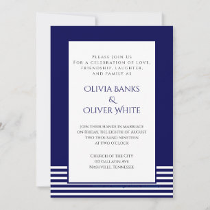 Bleu de la marine - Faire-part de mariage