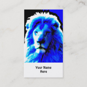 Bleu de Lion Head carte de visite blanc