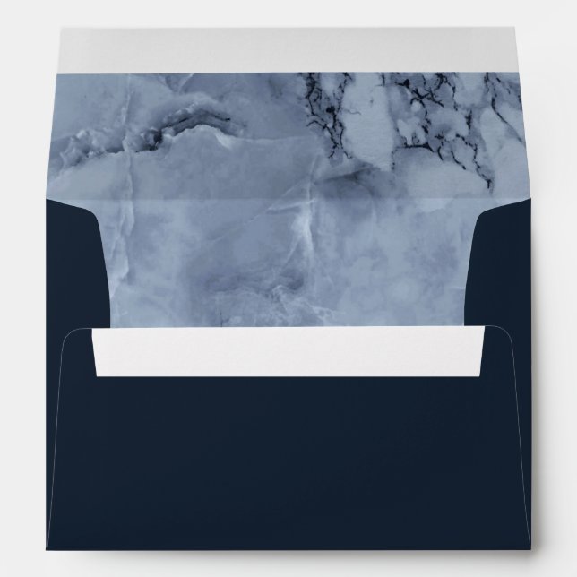 Bleu de marine avec enveloppe en marbre (Dos (Bas))