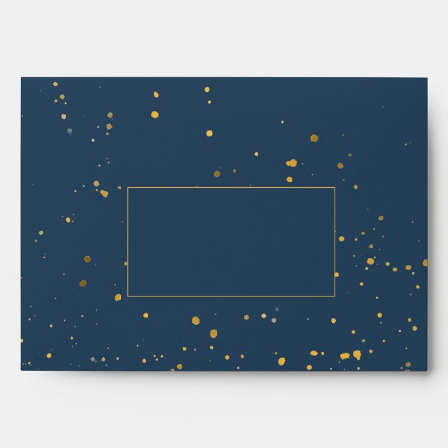 Bleu de marine avec enveloppe plaquée or (Devant)