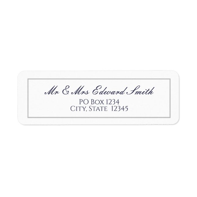 Bleu de marine classique avec étiquette d'adresse  (Devant)