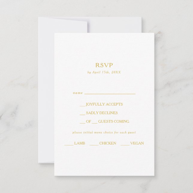 Bleu de marine classique | Carte RSVP de choix du  (Devant)