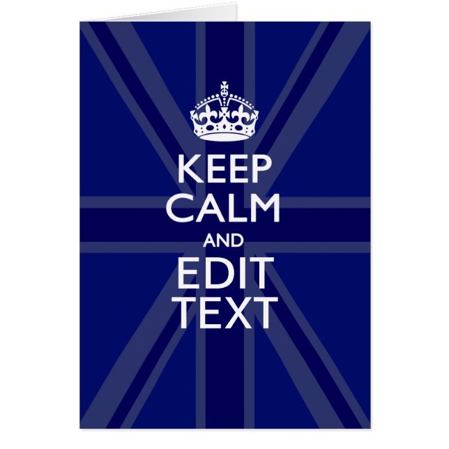 Bleu de minuit Gardez le calme Obtenez votre texte (Devant)