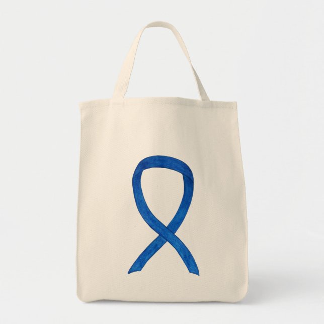 Bleu de sensibilisation Ruban Sac fourre-tout pers (Devant)