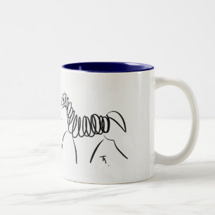 Bleu de tasse de cheval de dressage