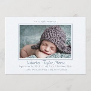 Bleu de Toile de bébé - faire-part de naissance de