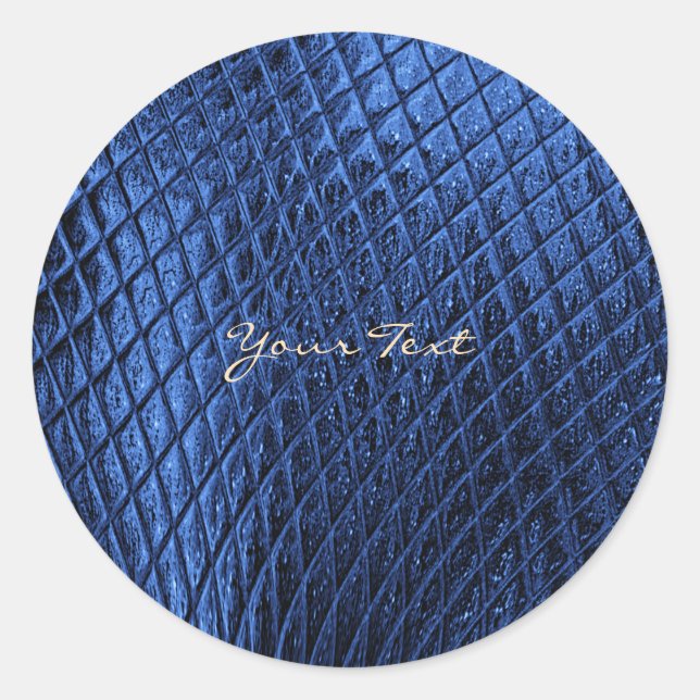 Bleu Décoratif Moderne Sticker Rond Classique (Devant)