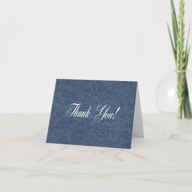 Bleu Denim Blanc à l'intérieur du Merci (Devant)
