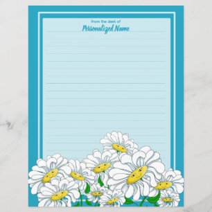 Bleu des marguerites joyeuses - Bleu feuille papie