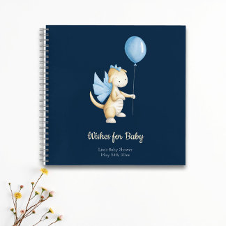 Bleu des voeux pour Baby Dragon Baby shower Livre 