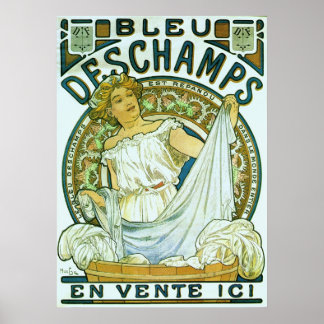 Bleu Deschamps ~ French Vintage Advertising Poster