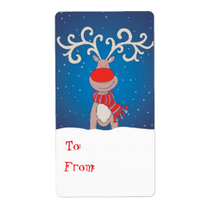 Bleu d'étiquette de cadeau de Noël (à et de)