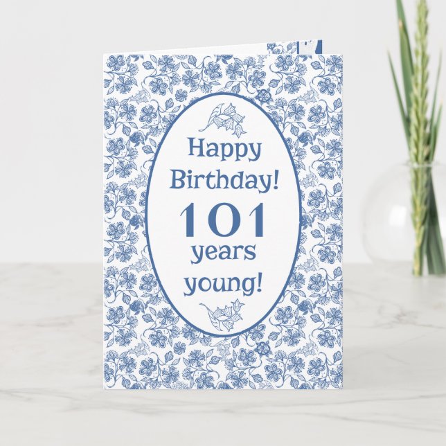 Bleu d'indigo sur la 101st carte d'anniversaire (Devant)