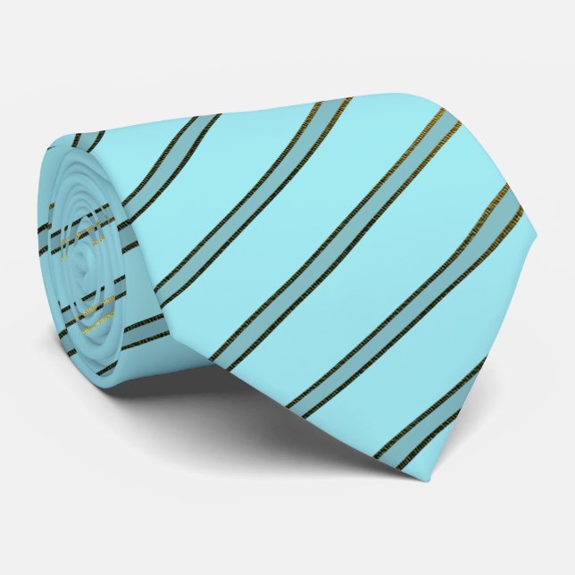 Bleu d'oeufs de merles et cravate de motif rayé (Roulé)