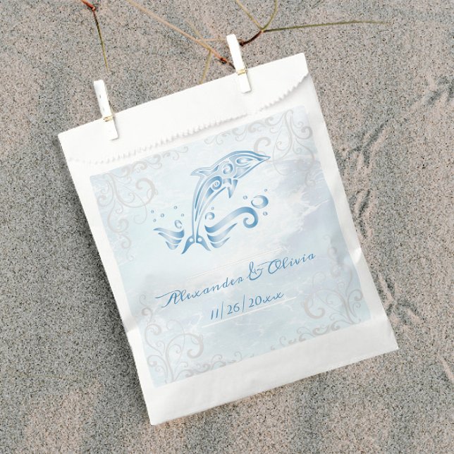 Bleu Dolphin mariage Favoriser les sacs (Blue Dolphin Wedding Favor Bags)