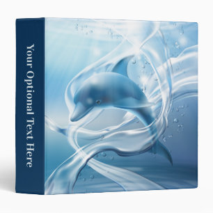 Bleu Dolphin texte personnalisé classeurs
