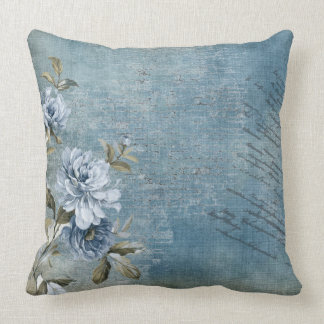 Bleu doux et oreiller à lancer Rose