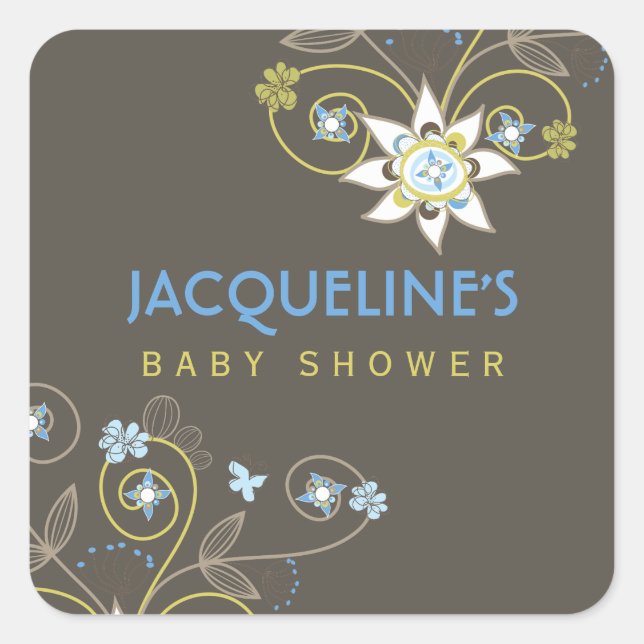 Bleu doux sauvage Bébé Garçon Sticker douche (Devant)