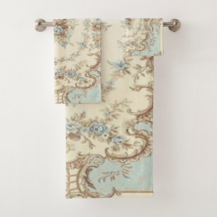 Bleu Dusty et Brown Floral Oriental
