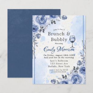 Bleu Dusty Peony Brunch & Bubbly Invitation