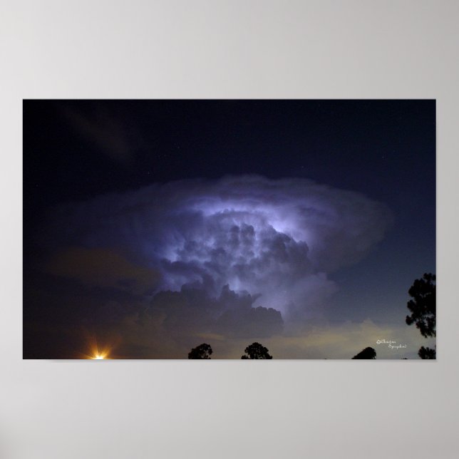 Bleu éclair nuage Poster (Devant)