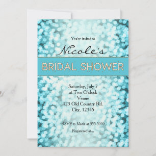 Bleu éclat lumière BRIDAL DOUCHE Invitations