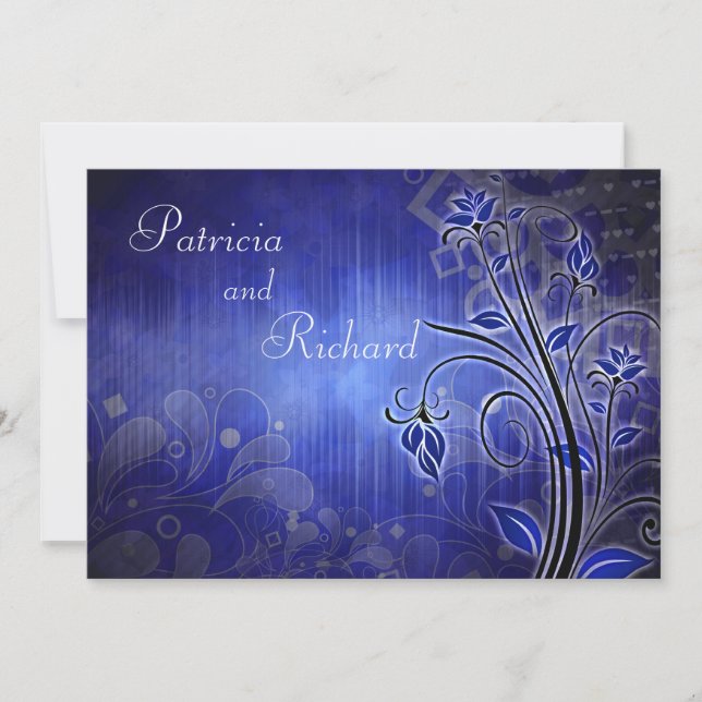 Bleu enthousiaste - invitation d'anniversaire (Devant)