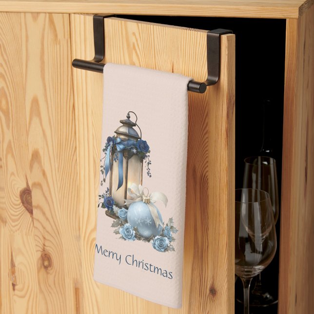 Bleu et beige moderne serviette de cuisine de Noël (Créateur téléchargé)