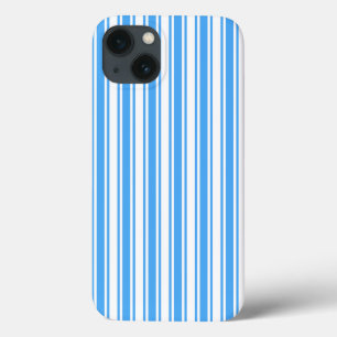 Bleu et blanc bonbons rayures Coque-Mate coque iph
