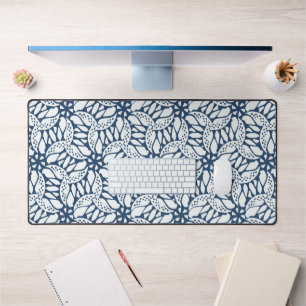 Bleu Et Blanc Floral Abstrait Sans Maille Bohème