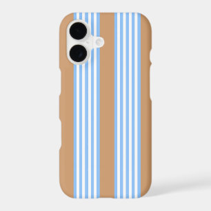 Bleu et blanc motif à cinq rayures avec brun clair
