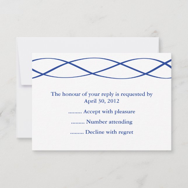 Bleu et blanc Réponse à l'événement, RSVP ou Carte (Devant)